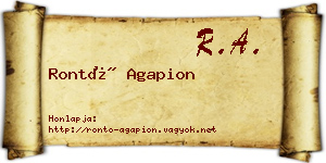 Rontó Agapion névjegykártya